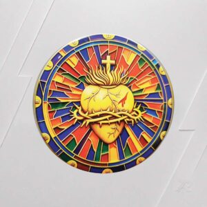 Adesivo Resinado Coração Sagrado